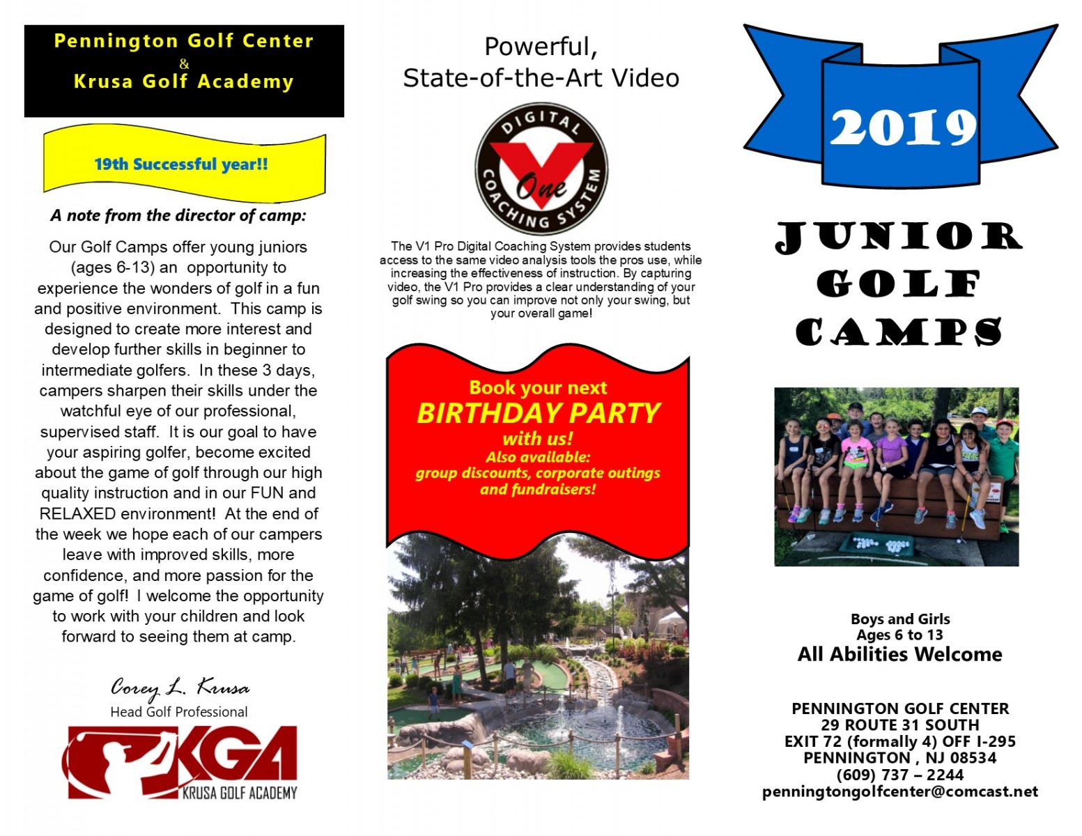 2019 Junior Summer Camps at Pennington Golf Center