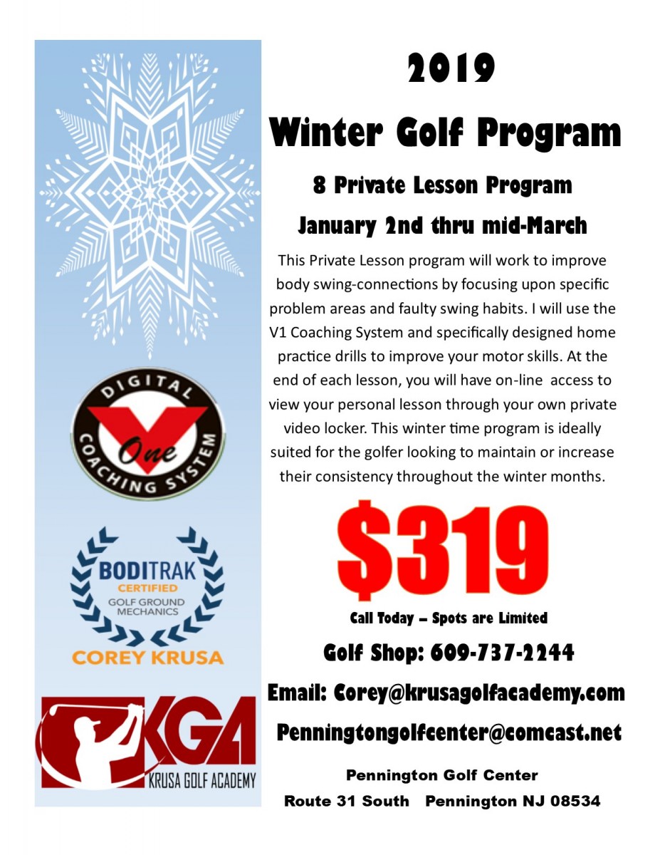 2019 Winter Golf Coaching Program... Information now Available